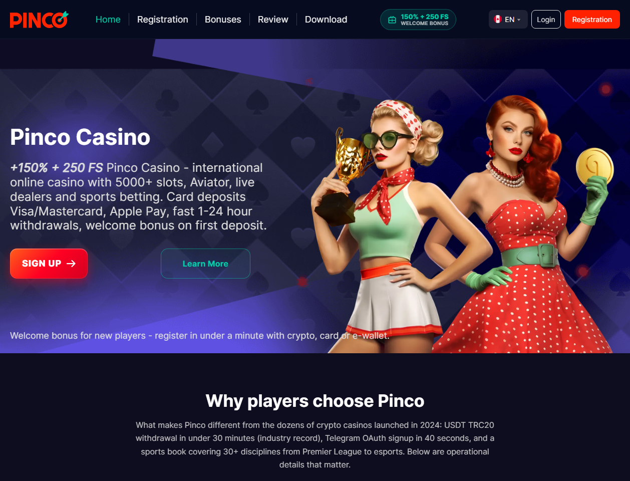 Pinco Signal responsive Pinco product interface for overview